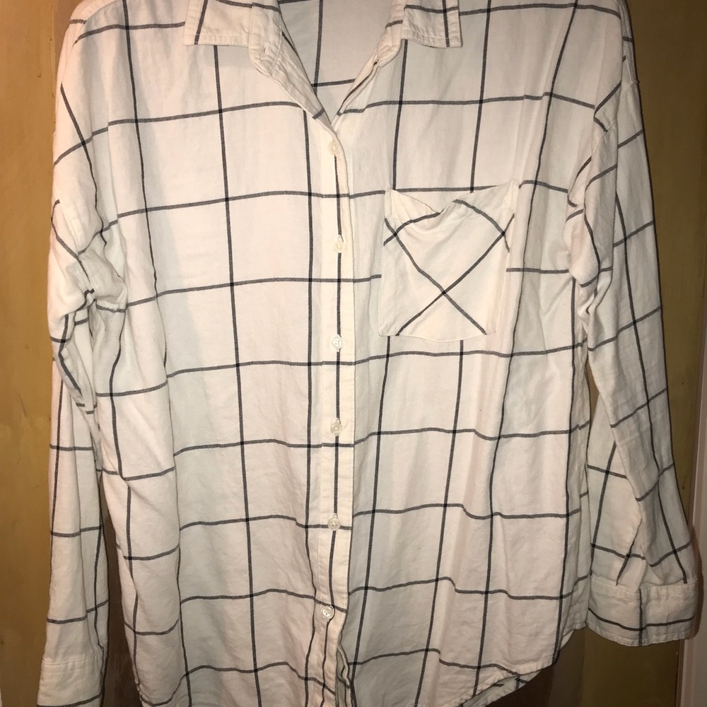 White flannel button down